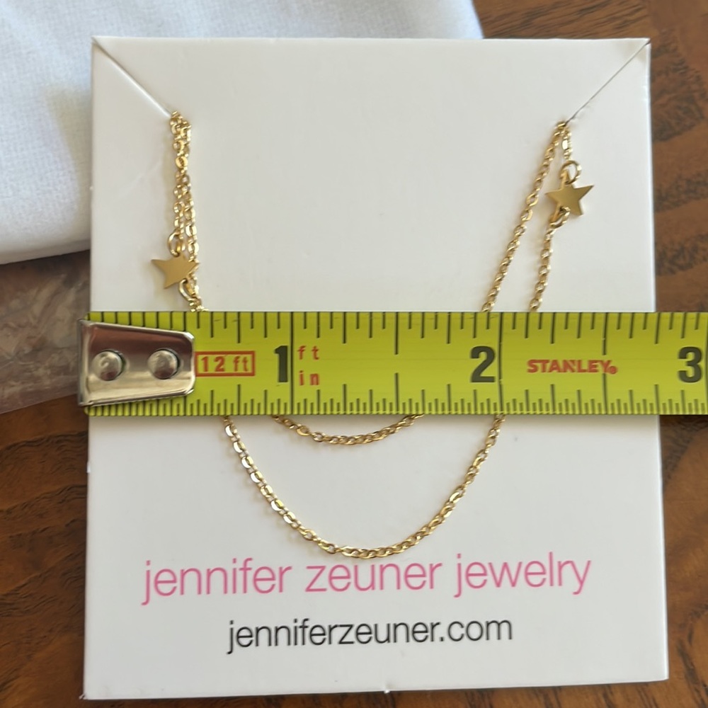 NEW Jennifer Zeuner Necklace Stars Double Chain Jewelry Gold JEN-FA-001 - Picture 13 of 16